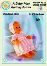 Daisy May 210 - Dress, Bonnet and Briefs to fit 8 to 9 inch dolls - English