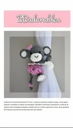 BB Adorables - Isabel R Davenpost - Tutu Monkey Curtain Tie Back - Spanish - Translated
