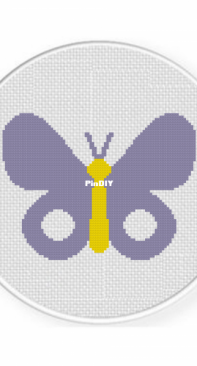 Daily Cross Stitch - Purple Butterfly