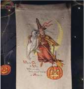 Witch and Owl Wall Hanging from Leisure Arts - Holidays in Cross Stitch Volume 2