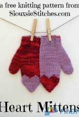 Heart Mittens by Siouxsie Stitches -Free