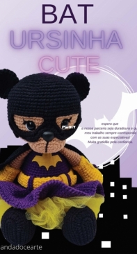 Nanda Doce Arte - Jucinéia Meneguel da Silva - Cute Batbear -  Bat Ursinha Cute - Portuguese