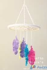 Midknits-Erin black- Dreaming of Feathers Dreamcatcher