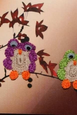 Cuadro acuarela y crochet