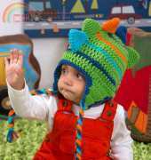 Red Heart - Salena Baca - LW4297 - Dino Stripes Hat - Free