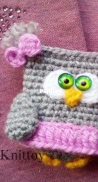 Little Owls Hut - Tatiana Knittoy - Brooch owl - Брошь совушка - Russian - Free