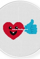 Daily Cross Stitch - Heart Approval
