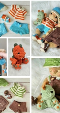 Mushrooms and Meadows - Megan Stoaks - Bundle Babies Dinosaur Play Clothes Set for boys - Les Bébés Emaillotés Ensemble Dinosaure - Bebes Envueltos Conjunto de Ropa Dinosaurio - French and Spanish