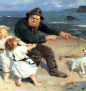 HAEAJE 424 A Harbour Scene Arthur John Elsley