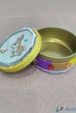bunny on my candy tin