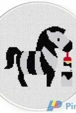 Daily Cross Stitch - Zebra Paint