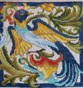 Traditional Stitches. Italian Bird Tile