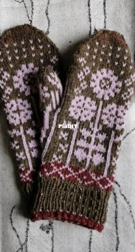 Åkertistel Mitten by Inga Ollars-Free