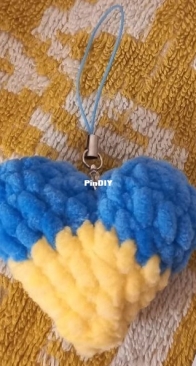 Crochet heart keychain