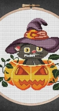 Cross Stitch Pattern - Halloween Cat PCS + XSD
