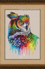 Rainbow Owl by Maria Brovko