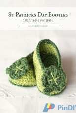 Hopeful Honey- Olivia Kent- St Patricks Day Shamrock Baby Booties- Free