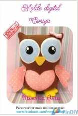 Mimo Ka Artes Molde Digital Coruja Felt Owl