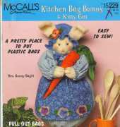 McCalls Creates 15229 Kitchen Bag Bunny & Kitty Cat 1998