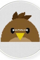 Daily Cross Stitch - Peeking Bird