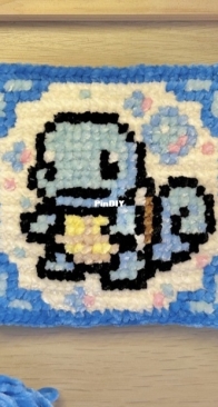 Crochet By Dyll - Squirtle Inspired Tile Crochet x Cross Stitch
