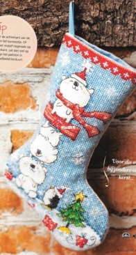 Polar Bear Baby Stocking/Kerstkous Baby by Lucie Heaton from Borduurblad 87 XSD