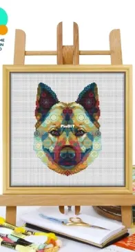 Awesome Pattern Studio - CS2131 - Mandala Norwegian Elkhound XSD