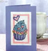Cupcake of the Month - Lavender Treat by Durene Jones from The World of Cross Stitching TWOCS 189 XSD