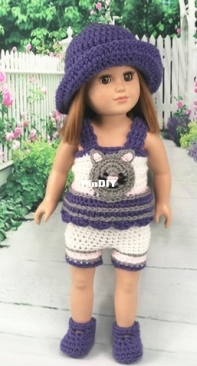 Adoring Doll Clothes - Pamela Barton - 18 inches Doll Cat Short set - Free