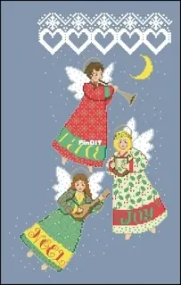 Celestial Angels Stocking from A Cross Stitch Christmas - Season Of Joy 2007 XSD