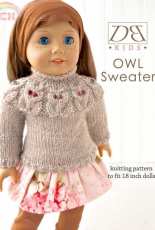 Daniel Bingham Designs Studio- Owl Sweater for 18" inch dolls