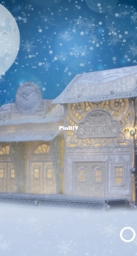 OESD - #12857 - Freestanding Christmas Village -  Train Station - ART, DST, EMB, EXP, HUS, JAN, JEF, PCS, PES, SEW, VP3,VIP,BMP,INF,SVG Machine Embroidery