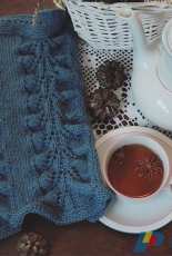Blue fern Cowl by Fabia & Alexa Taverna - Knitting For Breakfast - English Italian - Free