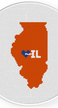 Daily Cross Stitch - Heart Illinois