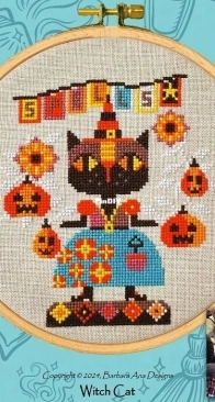 Barbara Ana Designs - Witch Cat from Punch Needle & Primitive Stitcher - Fall 2024 PCS + XSD