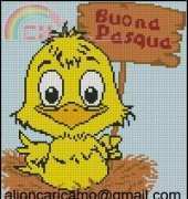 Aliona Alionca Ricamo Buona pasqua da Pulcino! xsd