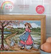 Girl With Geese by Joan Elliott from The World of Cross Stitching TWOCS 166 XSD