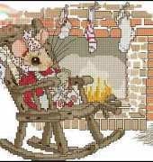 By the Fireplace from Designs by Gloria & Pat MM-1 A Merry-Mouse Christmas XSD