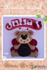 Mamma Mia Handmade Ursinha Borboleta Little bear/ butterfly girl  in felt Portuguese