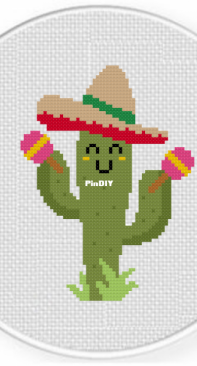 Daily Cross Stitch - Mariachi Cactus