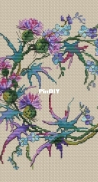 Paradise Stitch - Thistle and Forget-Me-Nots by Olga Lankevich