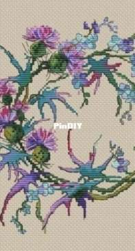 Paradise Stitch - Thistle and Forget-Me-Nots by Olga Lankevich