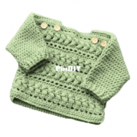 Gek op Haken - Tjeempie Designs - Marja Waalwijk - Baby sweater with special stitch - Babytruitje met aparte steek - Dutch