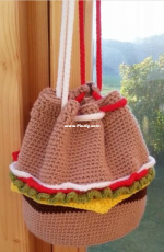 Haekelfieber Austria - Sandra Scherndl - Cheeseburger Bag - German - Free