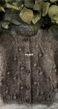 ОПИСАНИЕ - Марины Аюевой - bird cherry cardigan - russian