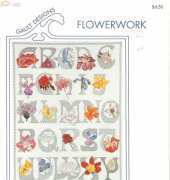 Gault Designs Flowerwork a book of Blackwork & Cross Stitch floral letters