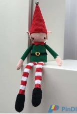 Three Bears Yarn - Button Beautiful - Tracy Coldwell - Crocheted Christmas Elf on the Shelf Pattern - Free
