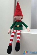 Three Bears Yarn - Button Beautiful - Tracy Coldwell - Crocheted Christmas Elf on the Shelf Pattern - Free