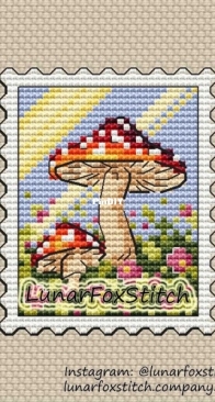 Lunar fox stitch - Fly agarics mushroom