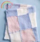 Lion Brand Yarn-10126AD-Faux Patchwork Baby Blanket-Free